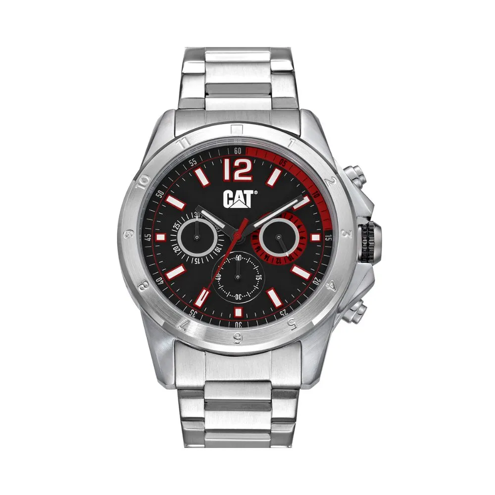 Cat Big Twist 24 Chrono Watch Dial Black,Red | Starp Silver SS